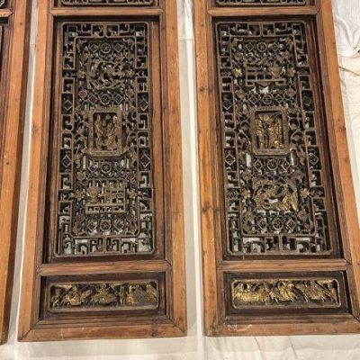 HC-002 — Chinese Architectural Carved Shutters, Set of Four (view 3)