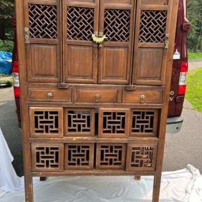 HC-005 — Chinese Lattice Door Cabinet (view 2)