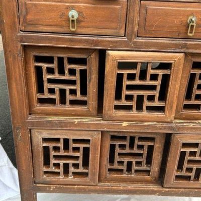 HC-005 — Chinese Lattice Door Cabinet (view 3)