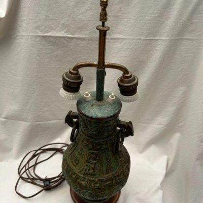 HC-015 — Chinese Bronze-Style Sister Lamps (view 8)