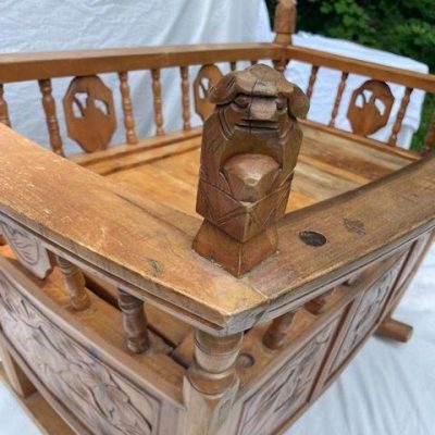 HC-016 — Chinese Wooden Cradle (view 5)