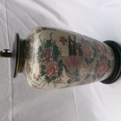 HC-022 — Chinese Porcelain Floral-and-Bird Lamp (view 2)