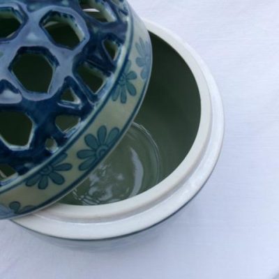 HC-026 — Chinese Blue-and-White Pierced Ceramic Potpourri Vessel (view 13)