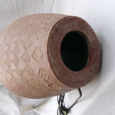 HC-029 — Chinese Textured Earthenware Vessel Lamp (view 6)