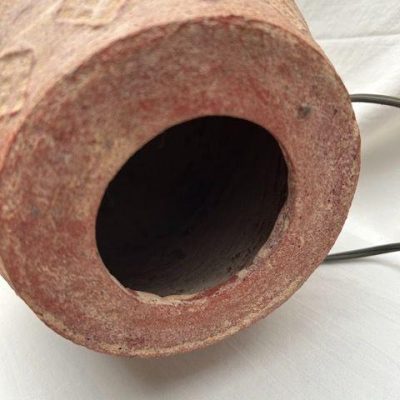 HC-029 — Chinese Textured Earthenware Vessel Lamp (view 9)