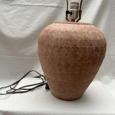 HC-029 — Chinese Textured Earthenware Vessel Lamp (view 10)
